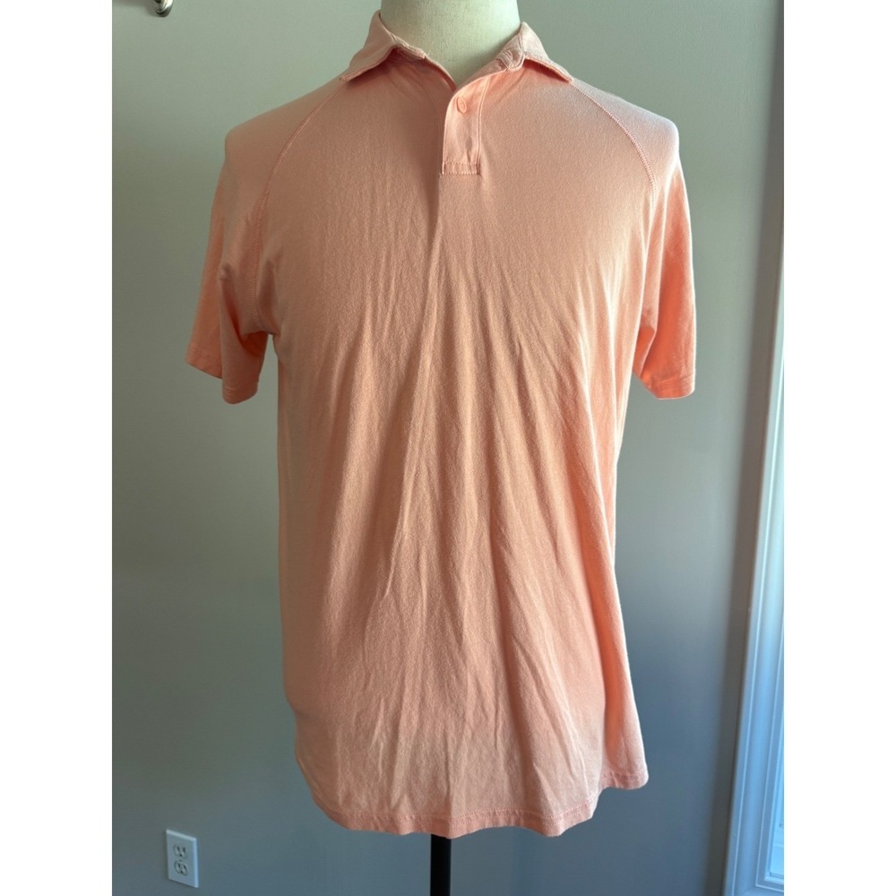 Southern Tide Mens Polo‎ Shirt Short Sleeve Peach Cotton Casual Golf